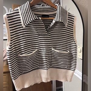 Striped cropped sweater vest
